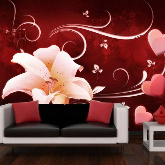 Tiptophomedecor Floral Wallpaper Wall Mural - Love Message