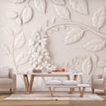 thumbnail image 1 of Tiptophomedecor Floral Wallpaper Wall Mural - Paper Flowers Cream, 1 of 4