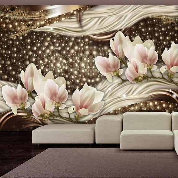 Tiptophomedecor Floral Wallpaper Wall Mural - Pearls And Magnolias