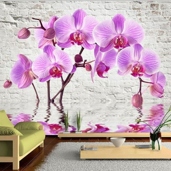 Tiptophomedecor Floral Wallpaper Wall Mural - Purple Delight