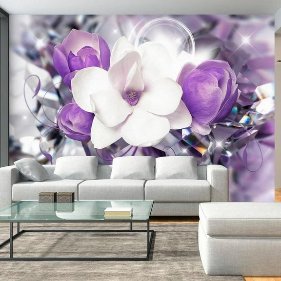 Tiptophomedecor Floral Wallpaper Wall Mural - Purple Empress