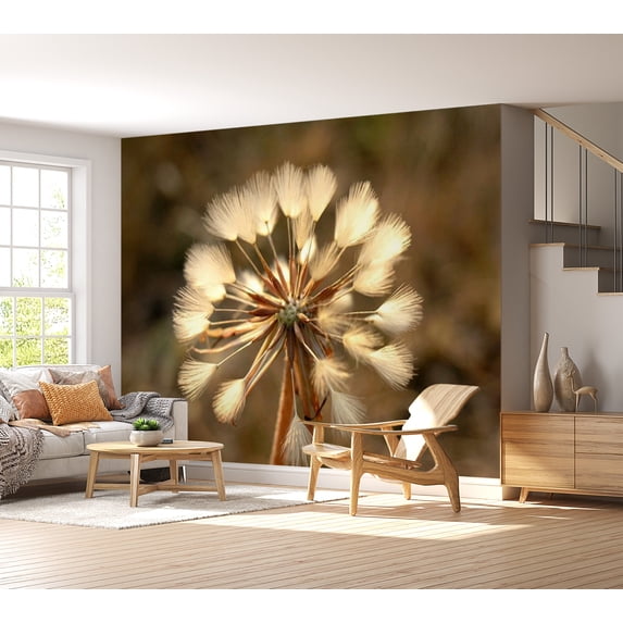 Tiptophomedecor Floral Wallpaper Wall Mural - Summer Time - Dandelion