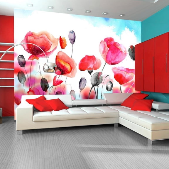 Tiptophomedecor Floral Wallpaper Wall Mural - Swaying With The Wind