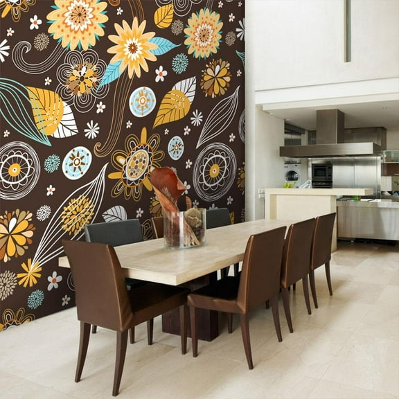 Tiptophomedecor Floral Wallpaper Wall Mural - Transparent Flowers