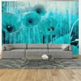 thumbnail image 1 of Tiptophomedecor Floral Wallpaper Wall Mural - Turquoise Madness, 1 of 4