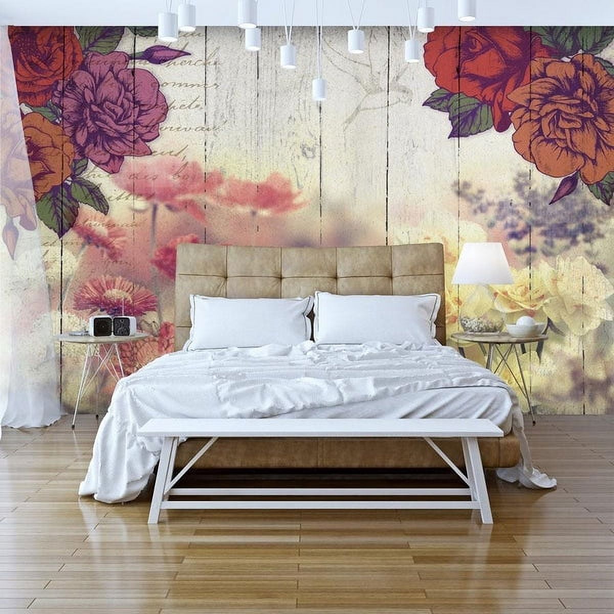 Tiptophomedecor Floral Wallpaper Wall Mural - Vintage Flowers - Walmart.com