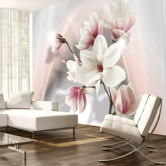 Tiptophomedecor Floral Wallpaper Wall Mural - White Magnolias