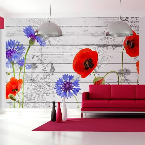 Tiptophomedecor Floral Wallpaper Wall Mural - Wildflowers