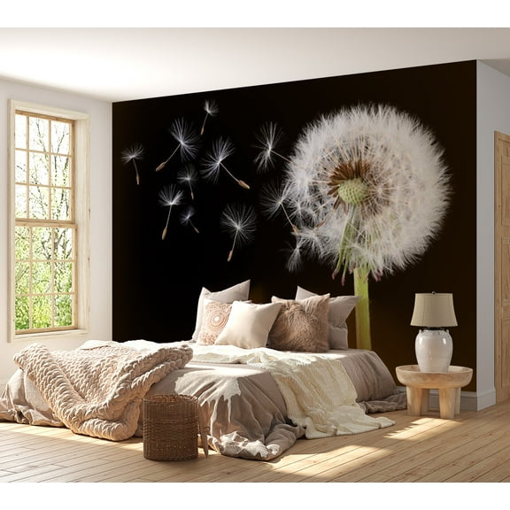 Tiptophomedecor Floral Wallpaper Wall Mural - Wind And Dandelion