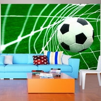 Tiptophomedecor Football Wallpaper Wall Mural - Ball In Goal