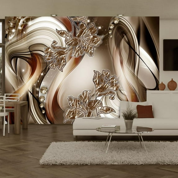 Tiptophomedecor Glam Wallpaper Wall Mural - Brown Symphony