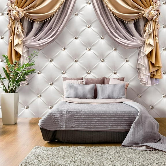 Tiptophomedecor Glam Wallpaper Wall Mural - Curtain Of Luxury