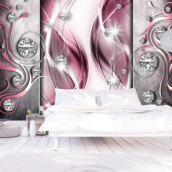 Tiptophomedecor Glam Wallpaper Wall Mural - Pink And Diamonds