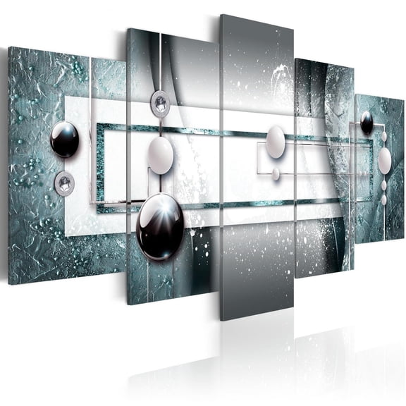 Tiptophomedecor Glamour Canvas Wall Art - Blue Harmony - Stretched & Framed Ready To Hang Art