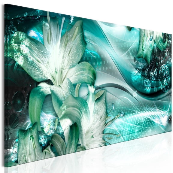 Tiptophomedecor Glamour Canvas Wall Art - Emerald Dream Narrow - Stretched & Framed Ready To Hang Art