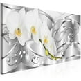 thumbnail image 1 of Tiptophomedecor Glamour Canvas Wall Art - Flowering Narrow Silver - Stretched & Framed Ready To Hang Art, 1 of 3