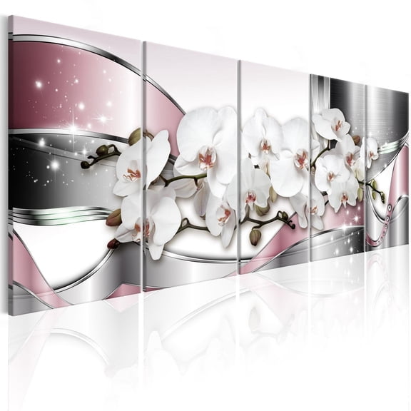 Tiptophomedecor Glamour Canvas Wall Art - Shiny Orchids - Stretched & Framed Ready To Hang Art