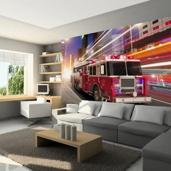 Tiptophomedecor Hobby Wallpaper Wall Mural - Fire Truck