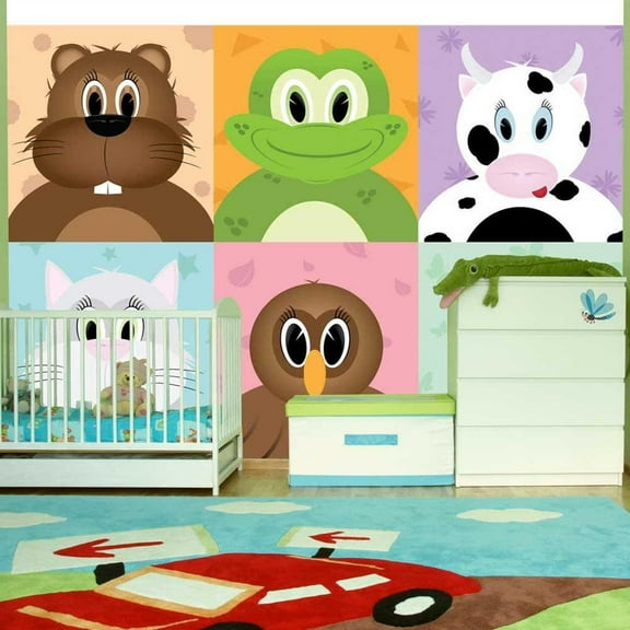 Tiptophomedecor Kids Wallpaper Wall Mural - Cheerful Animals