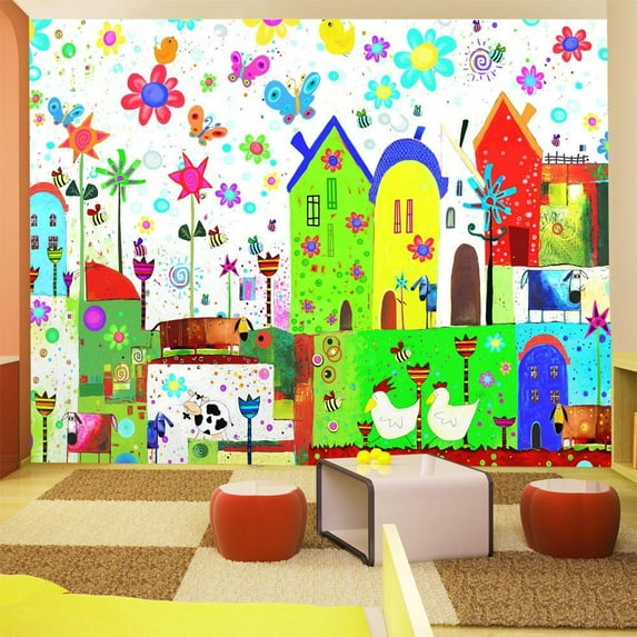 Tiptophomedecor Kids Wallpaper Wall Mural - Happy Farm