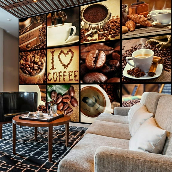Tiptophomedecor Kitchen Wallpaper Wall Mural - Coffee Collage