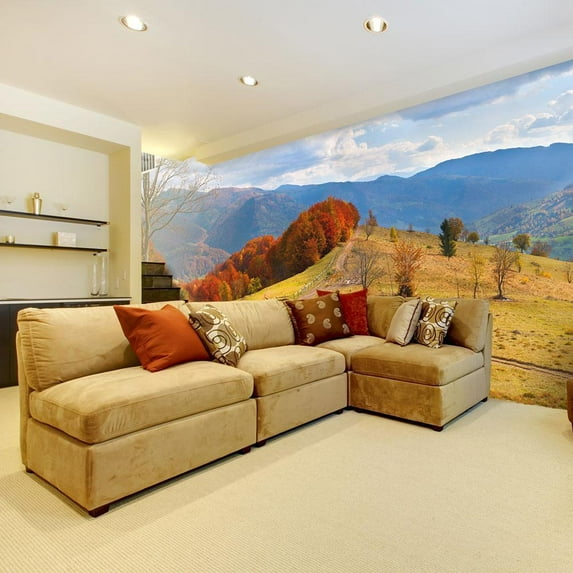 Tiptophomedecor Landscape Wallpaper Wall Mural - Autumn Landscape In The Carpathian Mountains