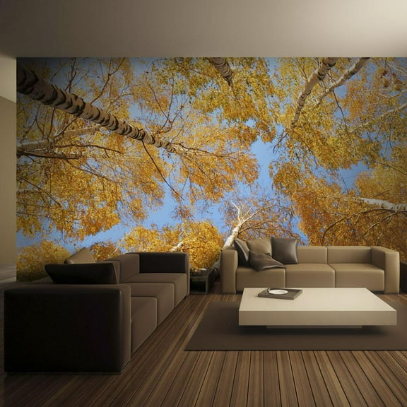Tiptophomedecor Landscape Wallpaper Wall Mural - Autumnal Treetops