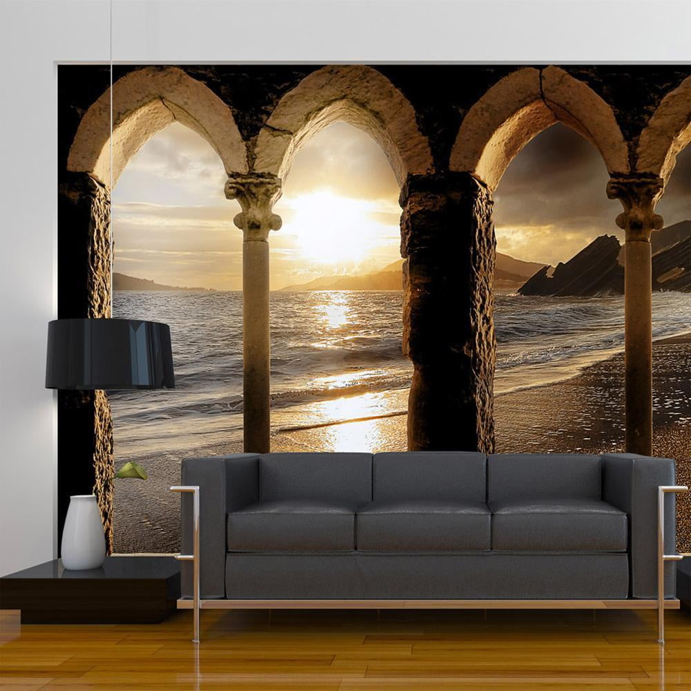 Tiptophomedecor Landscape Wallpaper Wall Mural - Castle On The Beach ...
