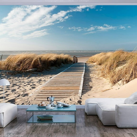 Tiptophomedecor Landscape Wallpaper Wall Mural - North Sea Beach, Langeoog
