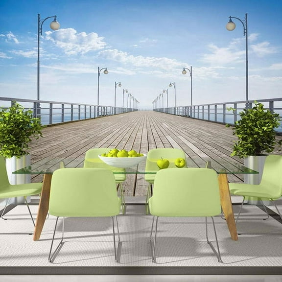 Tiptophomedecor Landscape Wallpaper Wall Mural - On The Pier