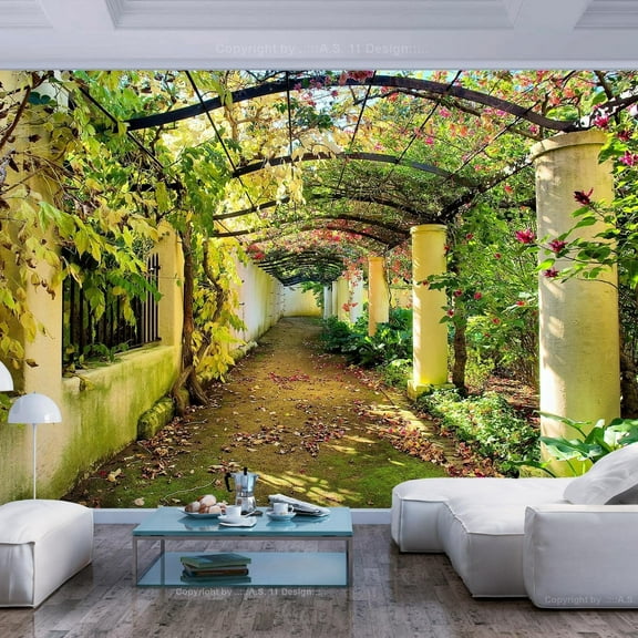Tiptophomedecor Landscape Wallpaper Wall Mural - Pergola