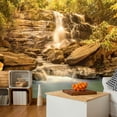 thumbnail image 1 of Tiptophomedecor Landscape Wallpaper Wall Mural - Sunny Waterfall, 1 of 4