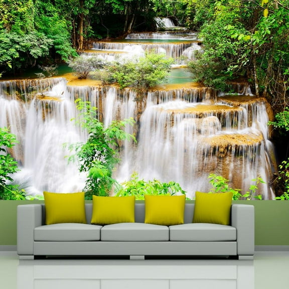 Tiptophomedecor Landscape Wallpaper Wall Mural - Thai Waterfall