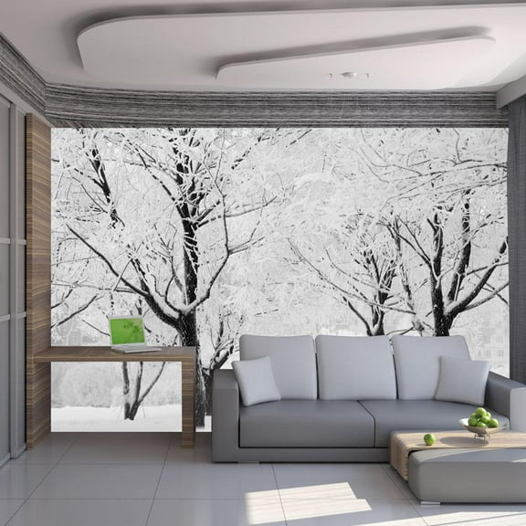 Tiptophomedecor Landscape Wallpaper Wall Mural - Trees - Winter Landscape