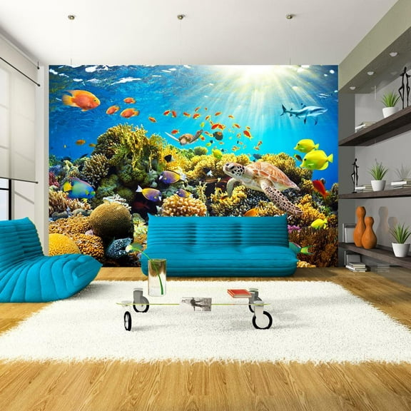 Tiptophomedecor Landscape Wallpaper Wall Mural - Underwater Land