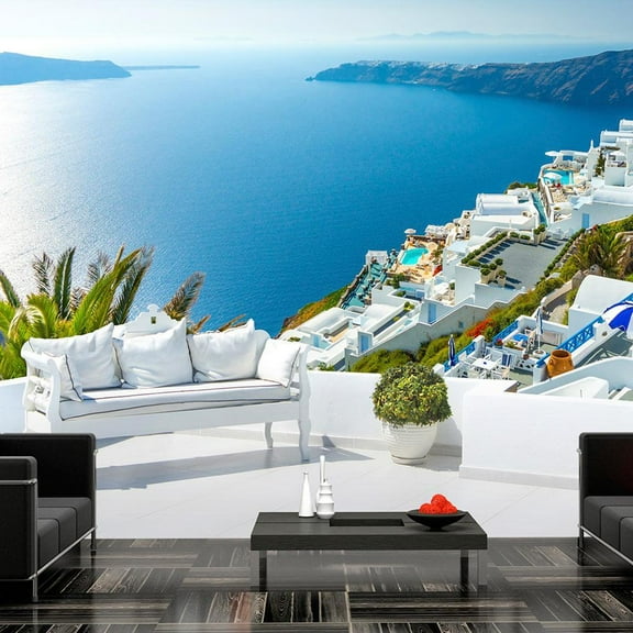 Tiptophomedecor Landscape Wallpaper Wall Mural - View On Santorini