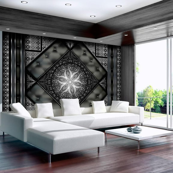 Tiptophomedecor Mandala Wallpaper Wall Mural - Black Mosaic