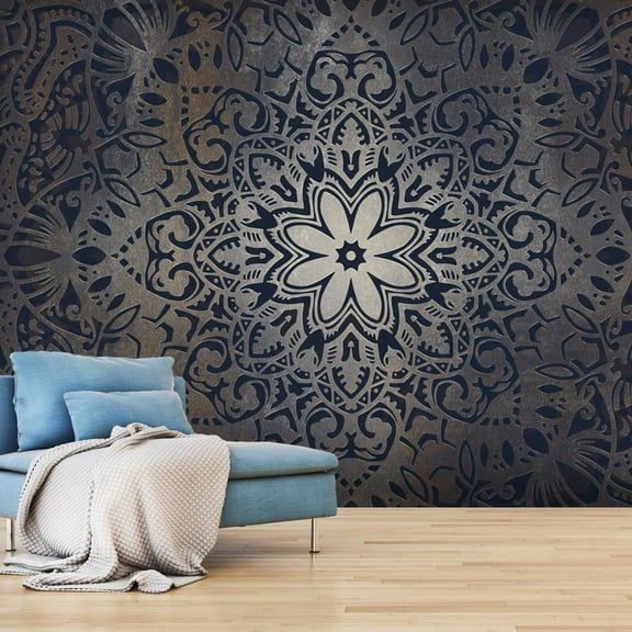 Tiptophomedecor Mandala Wallpaper Wall Mural - Iron Flowers