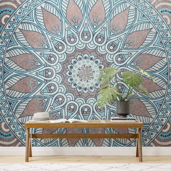 Tiptophomedecor Mandala Wallpaper Wall Mural - Oriental Circle