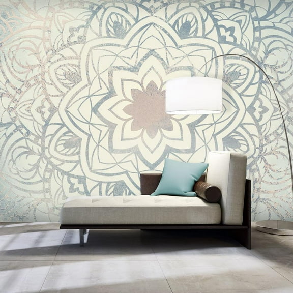 Tiptophomedecor Mandala Wallpaper Wall Mural XXL - Winter Mandala