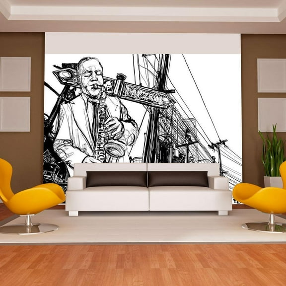 Tiptophomedecor Music Wallpaper Wall Mural - Saxophone On Broadway