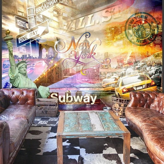 Tiptophomedecor New York Wallpaper Wall Mural - Collage Of NYC