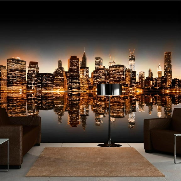 Tiptophomedecor New York Wallpaper Wall Mural - NYC In A Evening Glow