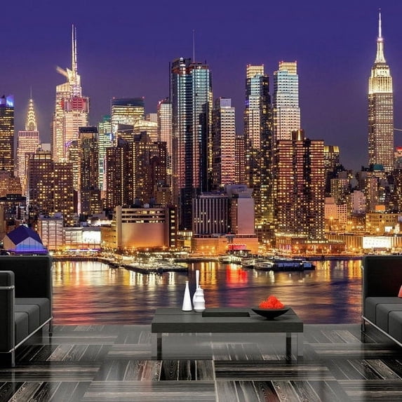 Tiptophomedecor New York Wallpaper Wall Mural - New York Never Sleeps