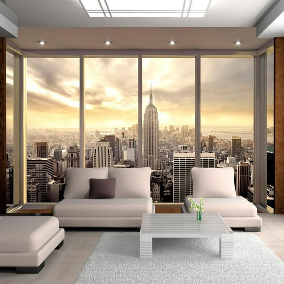 Tiptophomedecor New York Wallpaper Wall Mural -New York Sky Window