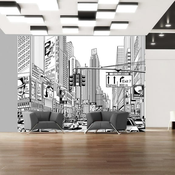 Tiptophomedecor New York Wallpaper Wall Mural - Street In New York City
