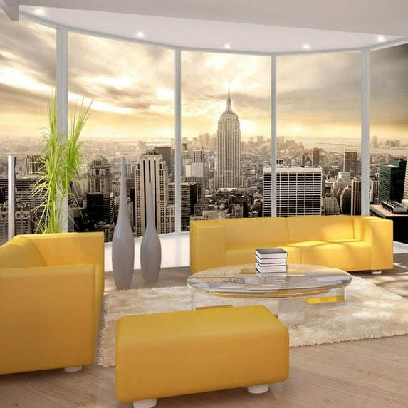 Tiptophomedecor New York Wallpaper Wall Mural - Sunny Morning In New York City