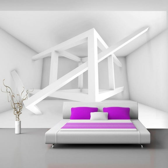 Tiptophomedecor Peel and Stick 3D Illusion Wallpaper Wall Mural - Alabaster Composition - Removable Wall Decals