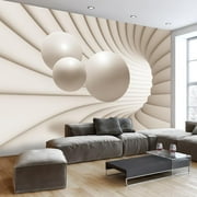 Tiptophomedecor Peel and Stick 3D Illusion Wallpaper Wall Mural - Balls In The Tunnel - Removable Wall Decals