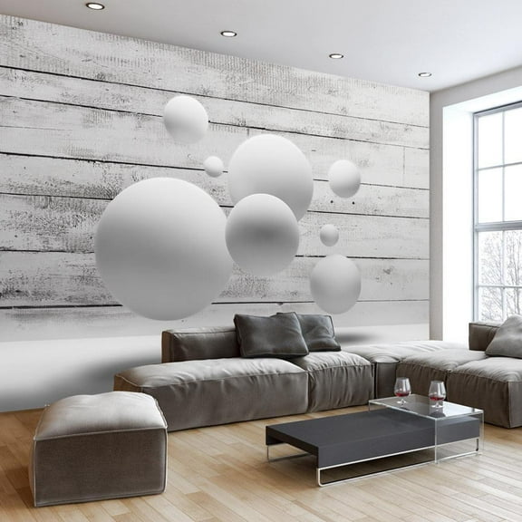 Tiptophomedecor Peel and Stick 3D Illusion Wallpaper Wall Mural - Balls - Removable Wall Decals